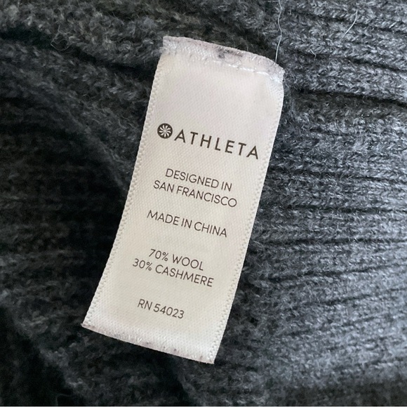 Athleta Lucca Cardigan Sweater Sz XS Cashmere Wool Blend Charcoal Gray Long Open - Picture 12 of 12